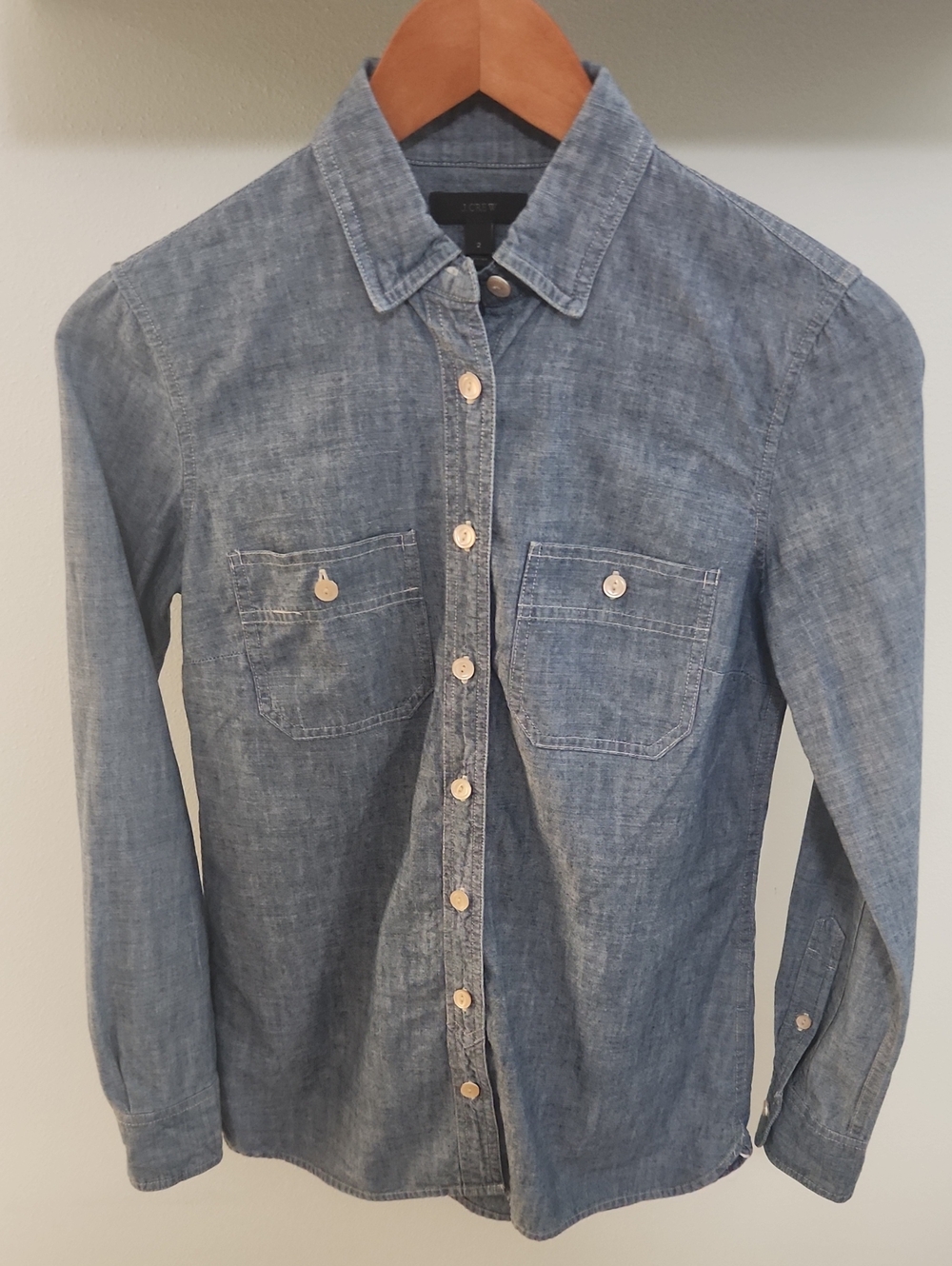 J. Crew Women's Light Blue Chambray Button-Down Shirt